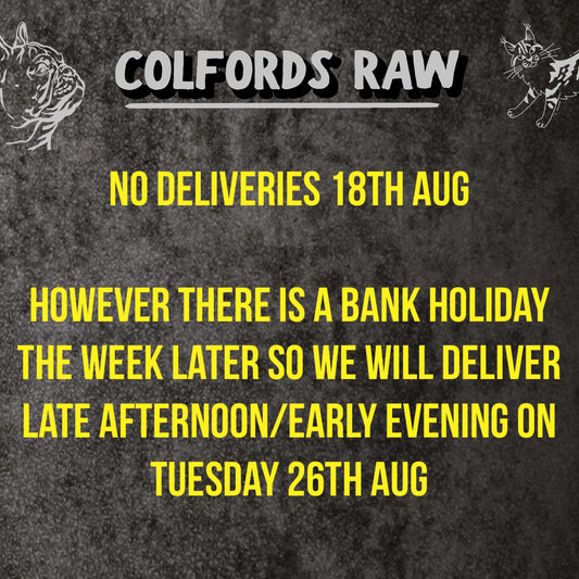 A* NO DELIVERIES 18th AUG